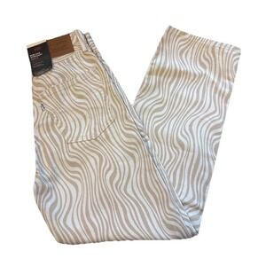 Levi's Women's Ribcage Straight Ankle Jeans 726930114 Wavy Lines Size 23x27 Boho